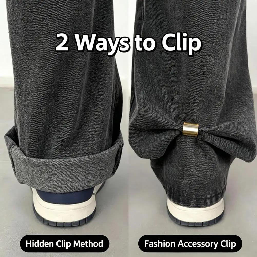 No Sew Pant Shortener Pants Hem Clips 2pcs Pants Leg Shortening Clips No Sewing Hem Adjustment Tools Reusable Plastic Trousers
