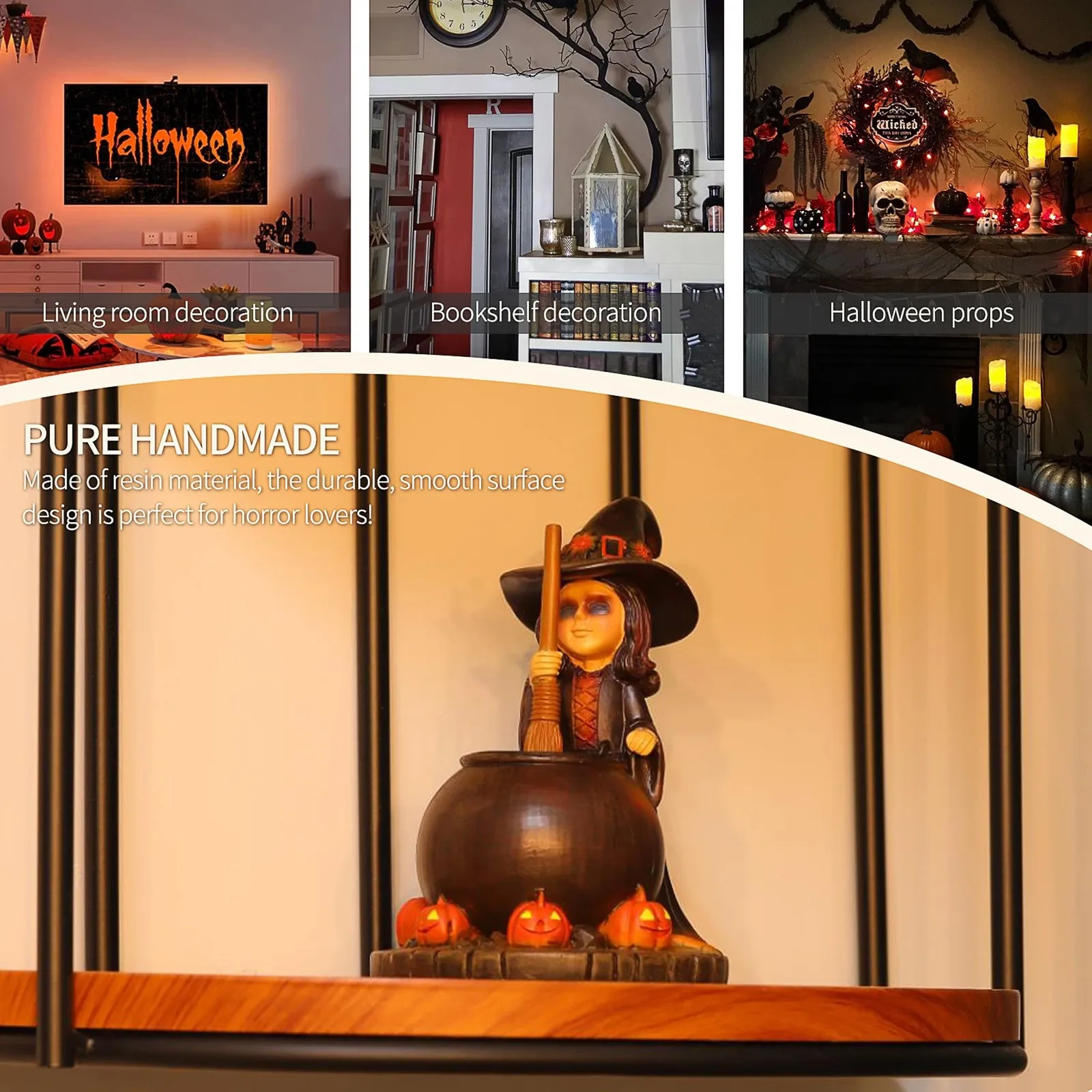 

Halloween Witch Ornament, Cartoon Witch Decoration, Home Desktop, Party, Witch Hat, Creative Halloween Home Tabletop Ornament