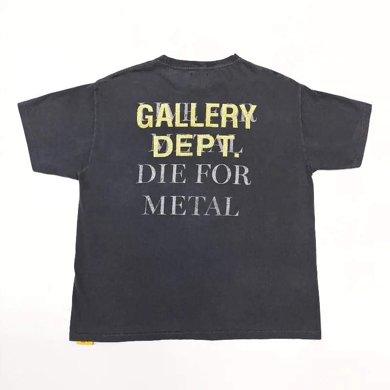 Gallery Dept Cross Letter Print Short Sleeve High Street Wash Old T-Shirt