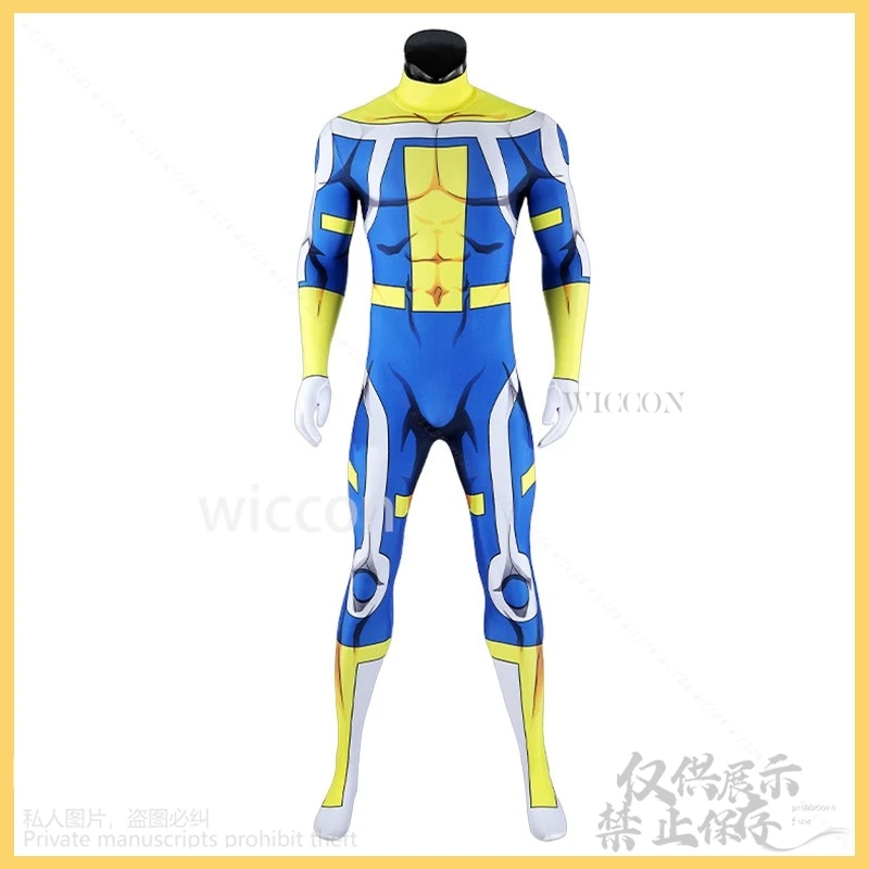 Аниме Invincibleee Косплей Костюм Бессмертного Синий Cos Индивидуальный Желтый Комбинезон Боди Сексуальная Униформа Герой Боевой Костюм Мужчины