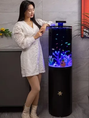 Aquarium Fish Tank For Christmas Factory Direct Sales Modern Style Cylindrical standing fish tank aquarium jellyfish tank