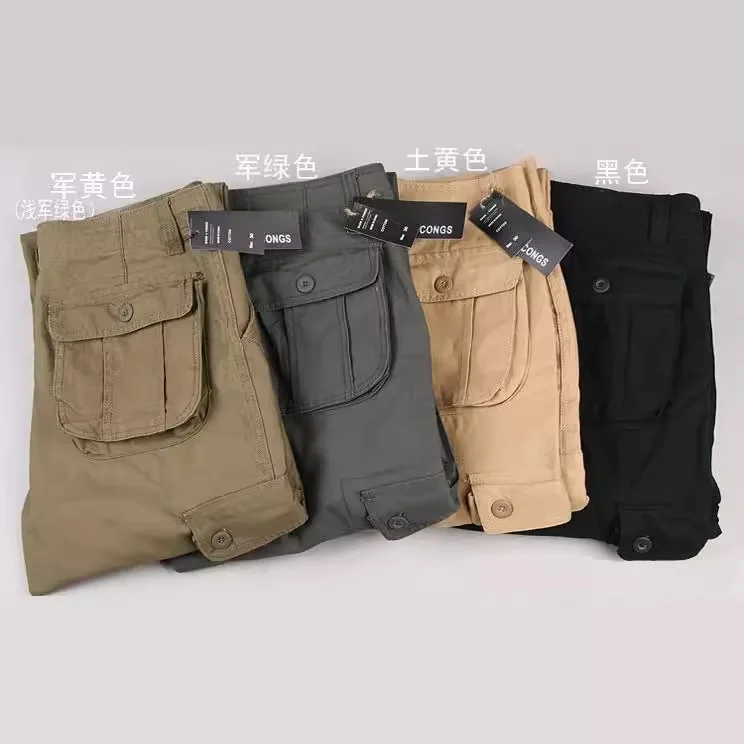الربيع/الصيف نمط جديد ملابس العمل السراويل للرجال متعددة جيب سراويل قطنية للرجال عادية وفضفاضة السراويل العمل #4