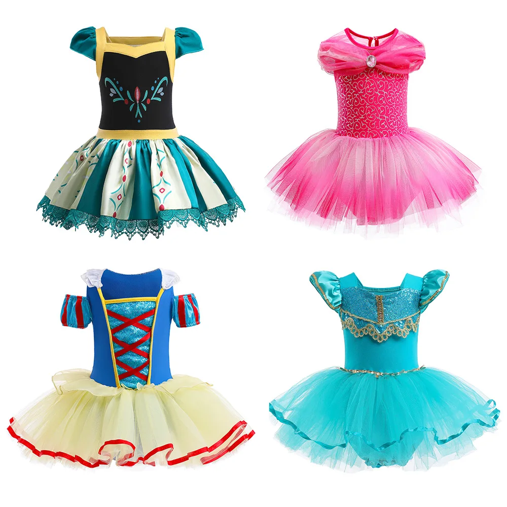 

Girl Ballet Practice TUTU Dress Belle Elsa Anna Jasime Cute Design Dress Girl Tulle Costumes Stage Shows Dress 100-140