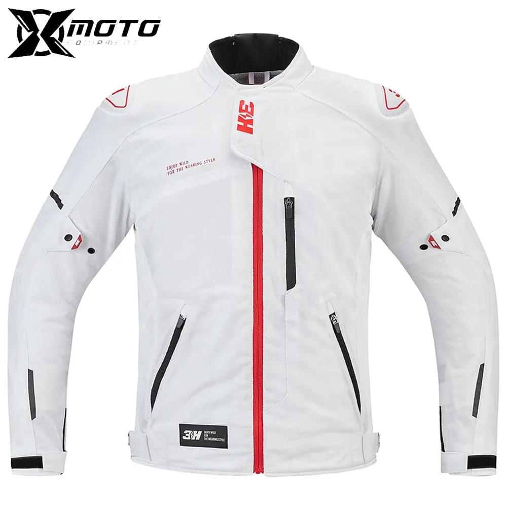 

Breathable Wear-resistant Motorbike Riding Jacket Windproof Men Moto Jacket Four Seasons Anti-fall Reflective Motorcycle Jacket