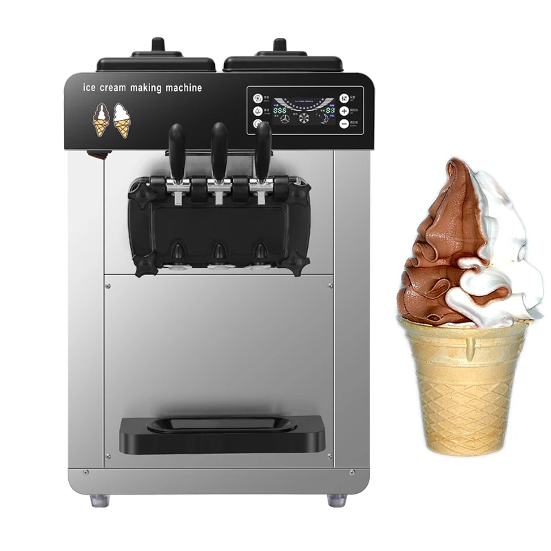 

100Pcs/H Capacity Soft Ice Cream Vending Machine for Commercial Use Table-top / Vertical Type