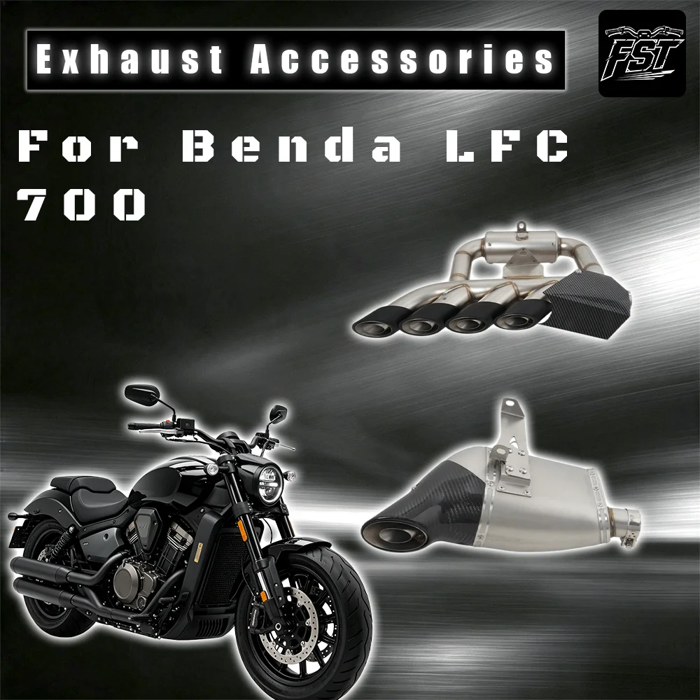 Rear Section 4-Outlet Backpressure Underbody Hidden Exhaust Pipe for Benda LFC700 LFC700 Modification