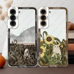 Cute Ghost Phone Case For Samsung Galaxy S25 S24 S20 S21 S22 S23 Plus FE Ultra A545G Soft Cover