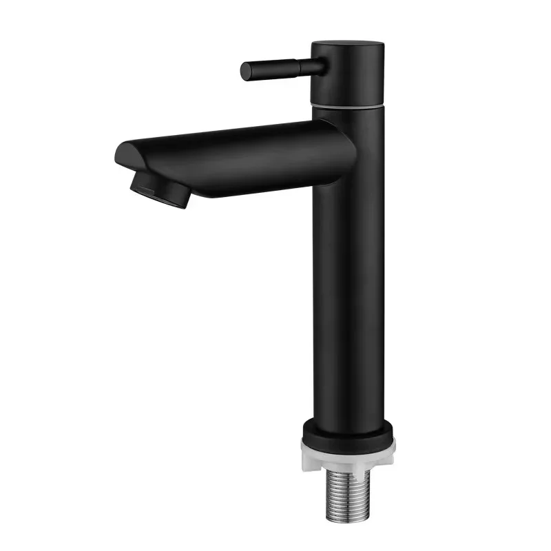 

YYHC-Good Quality Matte Black Deck Mounted Stainless Steel Single Handle Basin Faucet For Bathroom