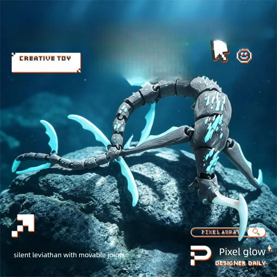 Silent Leviathan Sea Monster Deep Sea Voyage Extra-Large Beast 3D Printed Jointed Action Birthday Gift Figurine