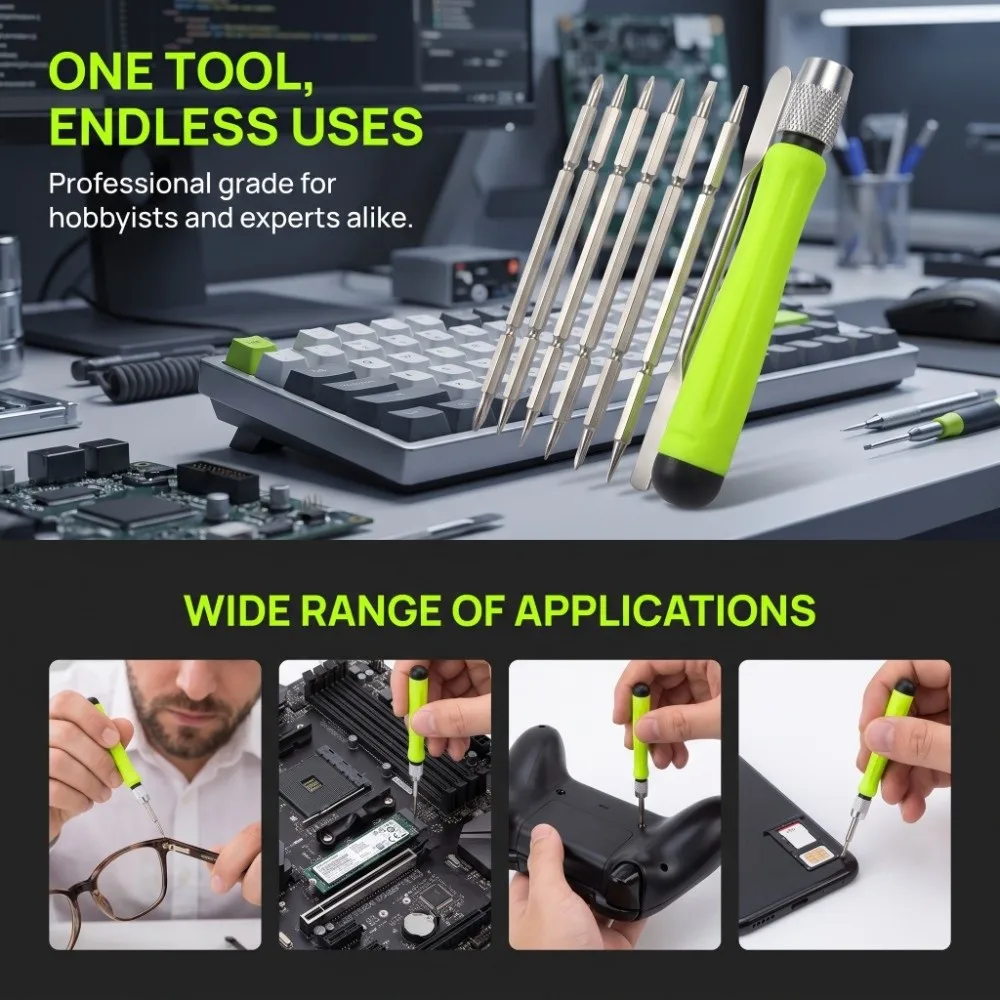 Green Multi-function Precision Screwdriver Set Steel Length 11cm Mobile & Laptop Repair Driver Kit