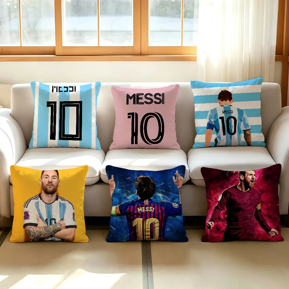 Goat Football cushion cover Comfortable Decorative For Bedroom Living room Dormitory Picnic and Holiday Decoration M-Messi