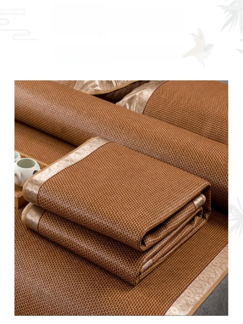 

Летний охлаждающий коврик из ледяного шелка, комплект из трех предметов, для односпальных и двуспальных кроватей, складной, для студенческих общежитий и домашнего использования, ручное плетение