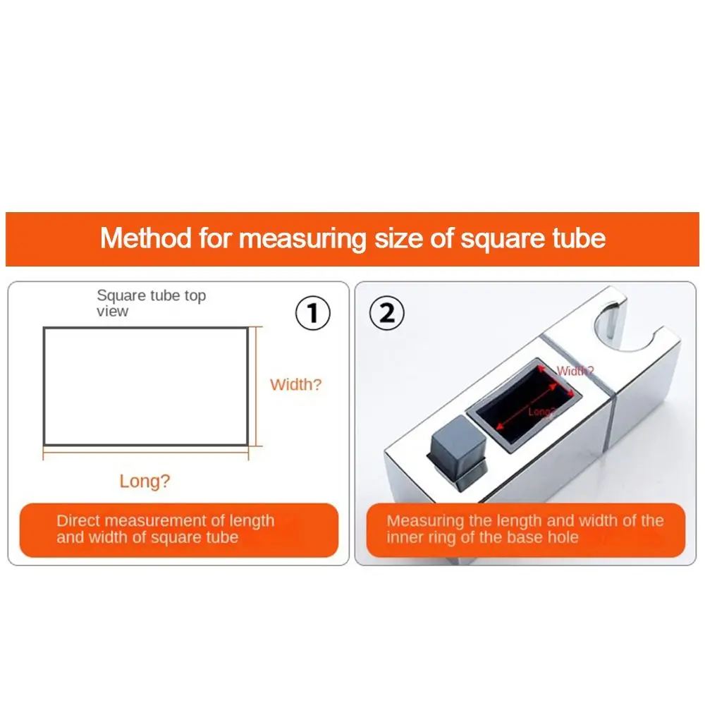 Square Pipe Shower Head Holder Adjustable Rotatable Bathroom Slide Bar Shelf Replacement Riser Rail Bracket