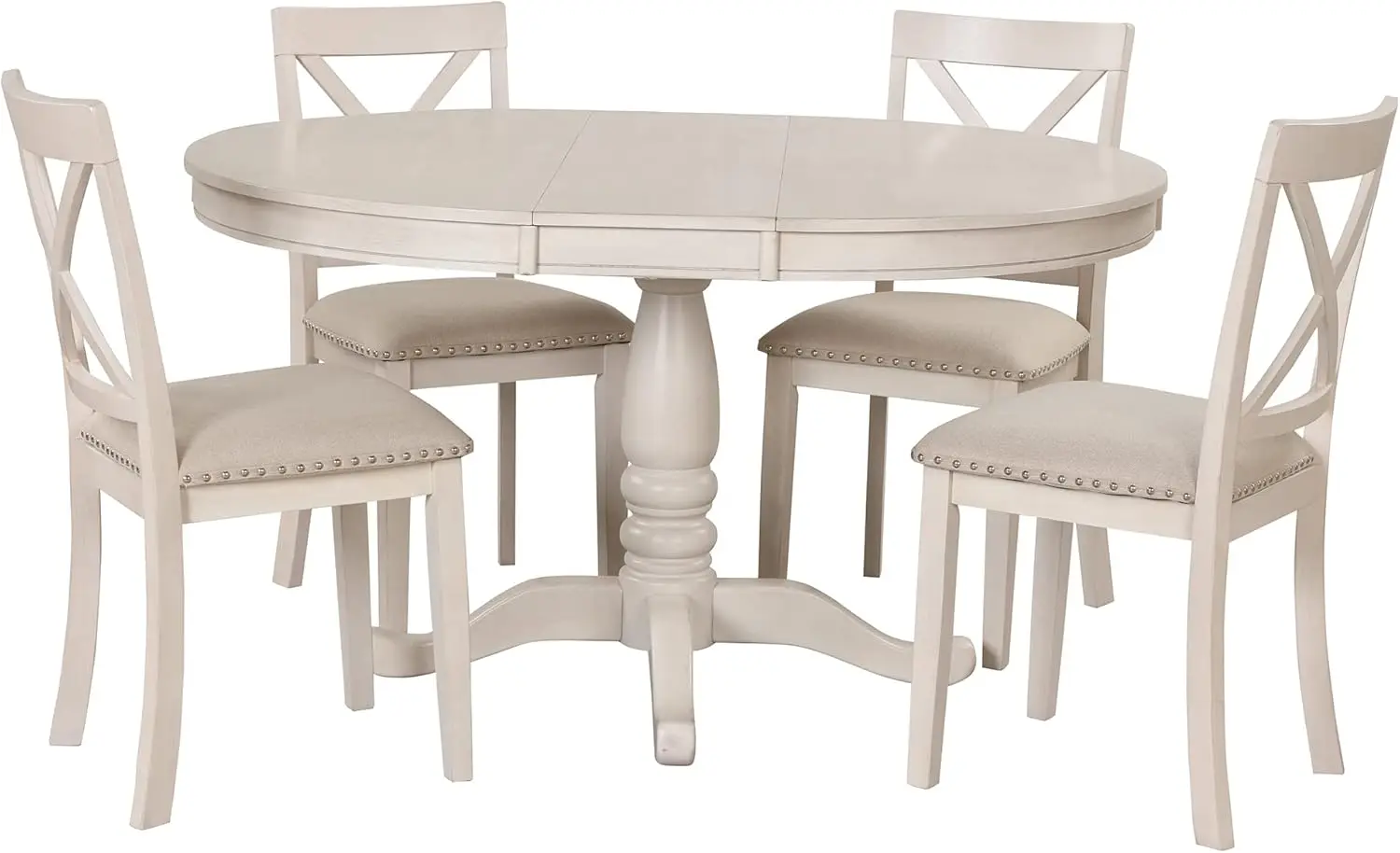 Modern 5-piece Dining Table Set, 4-seater, Round Table and 4 Kitchen Chairs for Dining Room, Kitchen Room