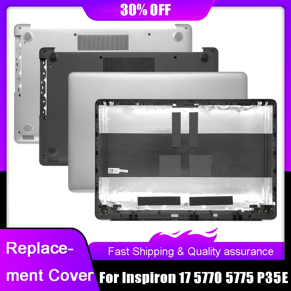 laptop lcd tampa traseira peca de reposicao para dell inspiron 17 5770 5775 p35e case inferior prata preto novo 01