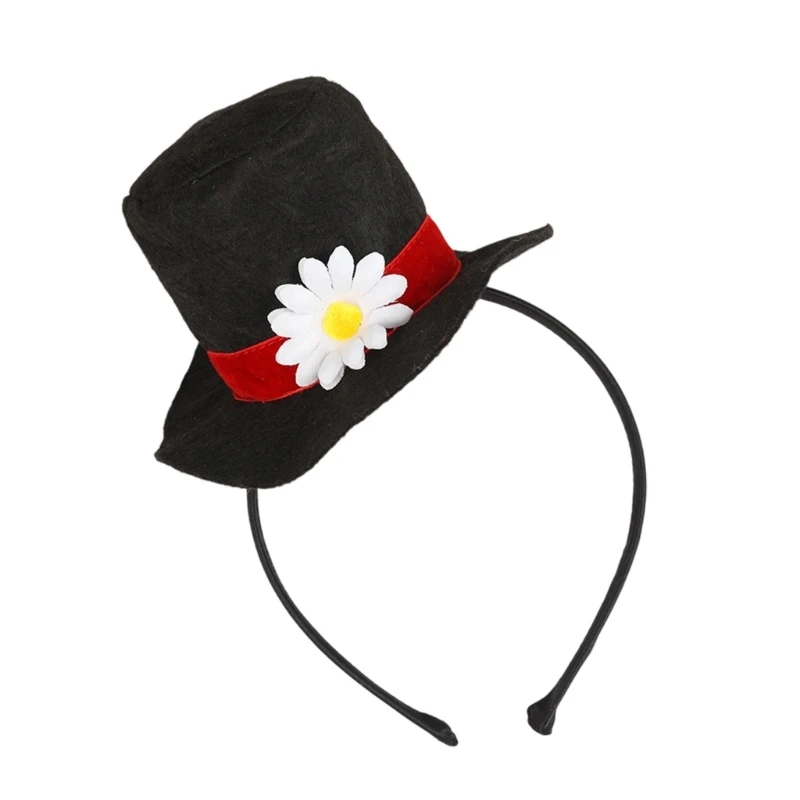 39BC Elegant Magicians Hat Headbands for Dinner Outdoor Halloween Cosplay Wear