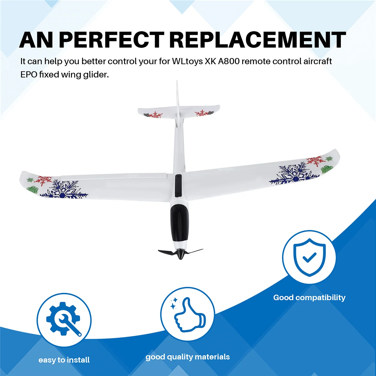 2 uds Xk A800.0006 cuchillas plegables de hélice para Wltoys Xk A800 Rc avión planeador de ala fija mejora piezas de repuesto