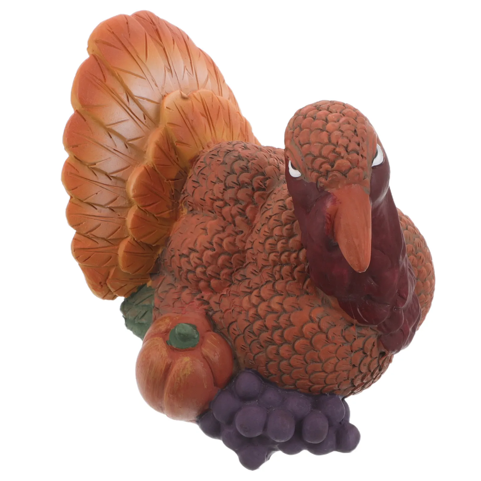 Outdoor Thanksgiving Turkey Resin Statue Fall Garden Decor Patio Lawn Decoration Autumn Harvest Centerpiece Small Yard Ornament