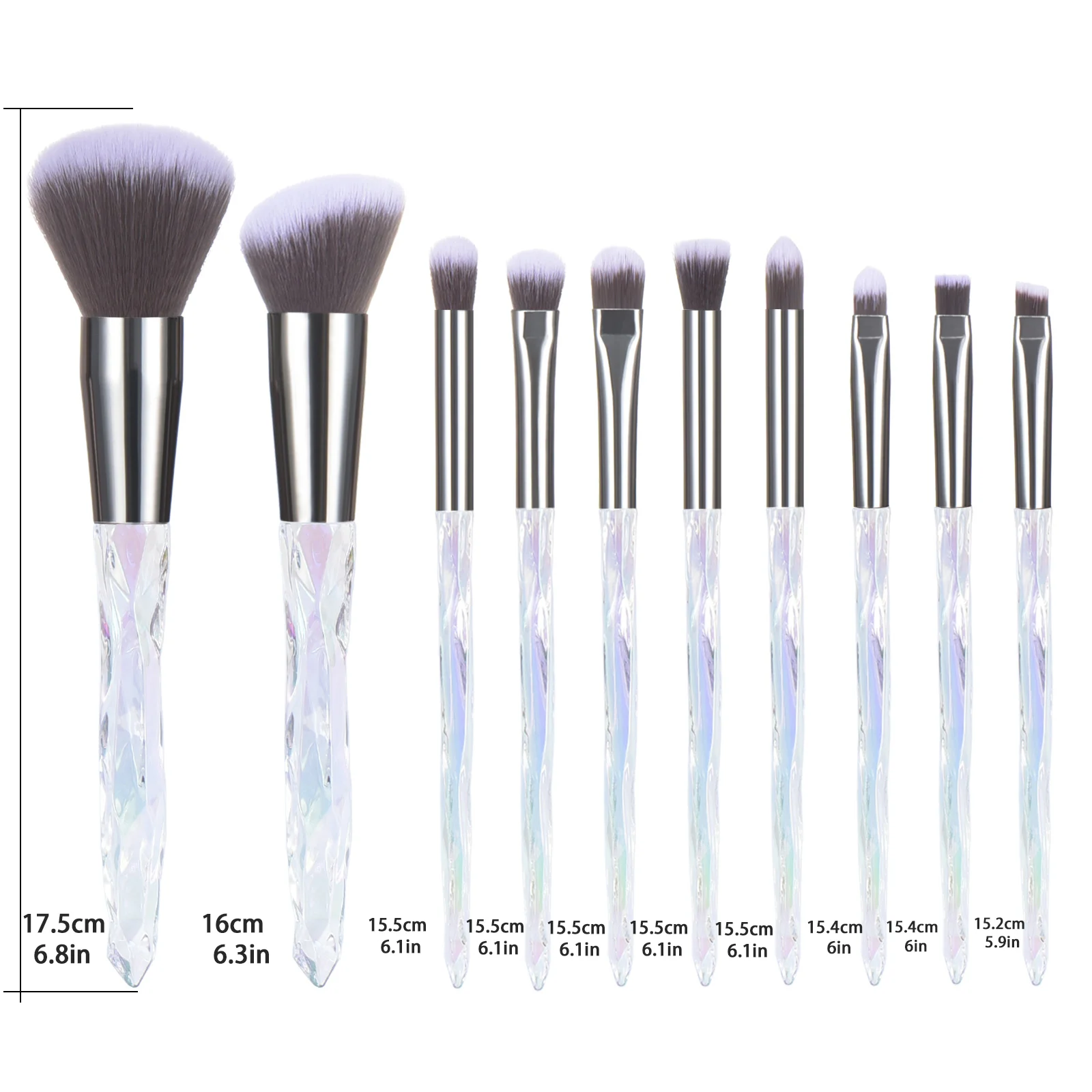 プロの半透明メイクブラシ,高品質の合成ベース,ルースパウダー,コンシーラー,アイシャドウ,5〜10