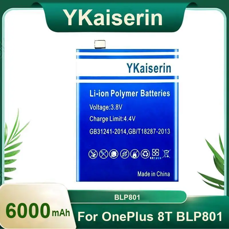 Replacement 6000mAh Mobile Phone Battery For Oneplus 8T Replaceable BLP801 warranty + tracking number