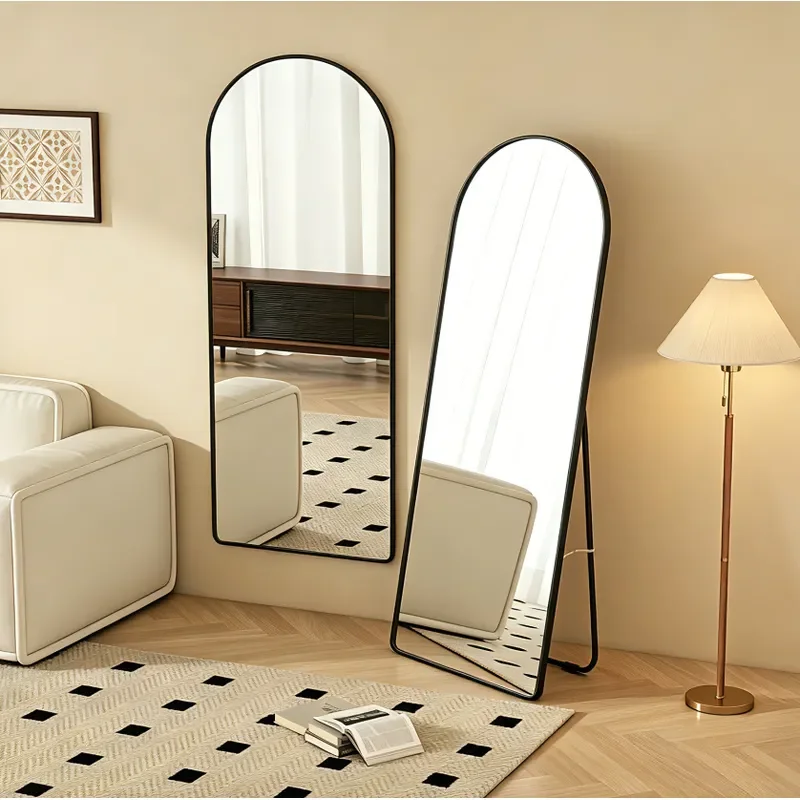 Arched Full Length Floor Mirror Wall Mounted Standing Body Glass for Bedroom Dorm Home Decor Modern Large Size