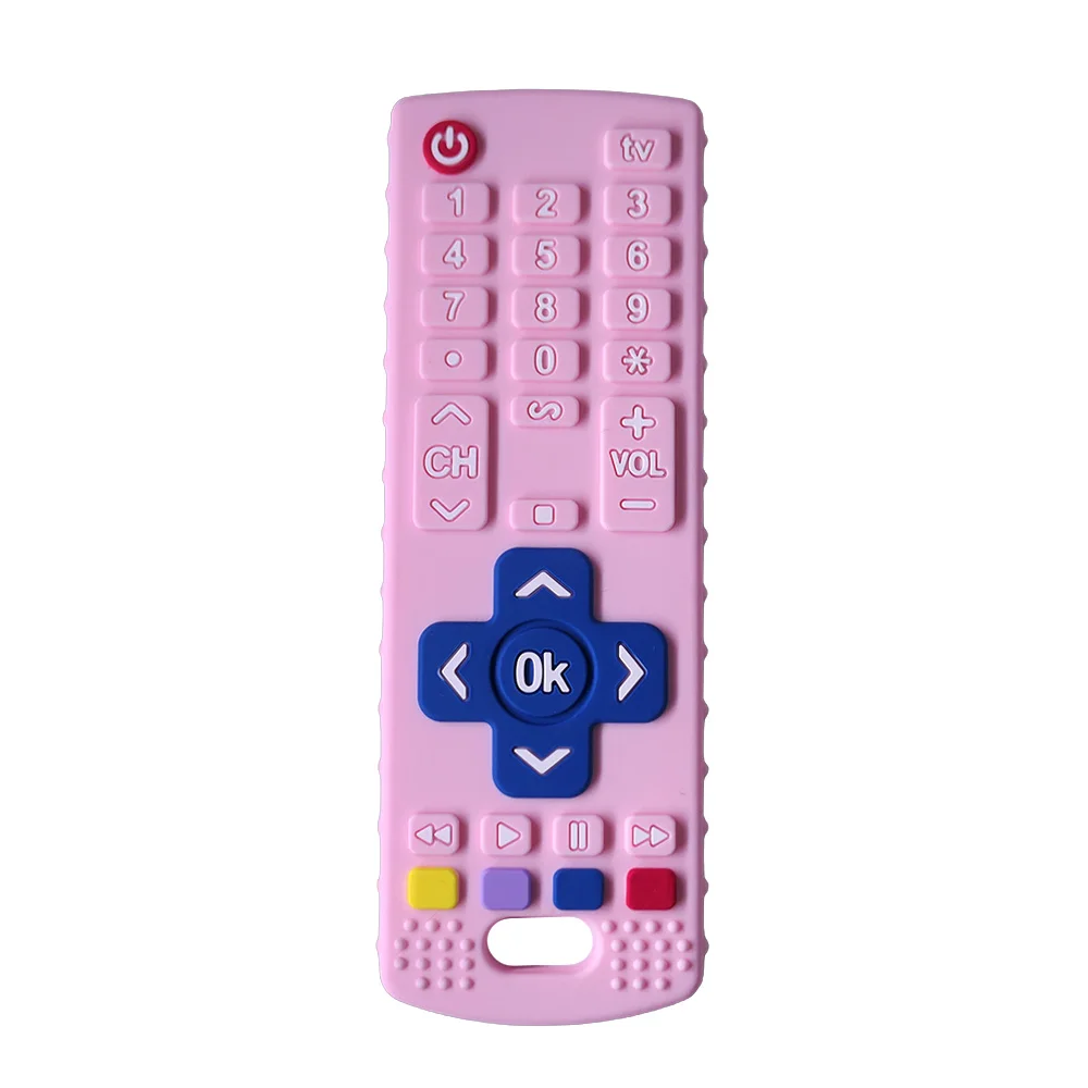 children's remote control teethers silicone anti-feeding simulation remote control teethers food-grade soothing toys