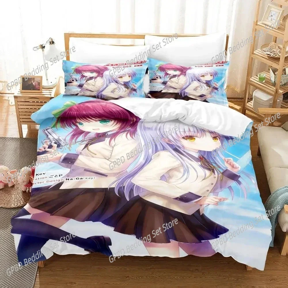 

Anime Angel Beats 3D NEW Duvet Cover Pillowcase Bedding Set Adult Boy Girl Bedroom Decoration Children Single Double Large