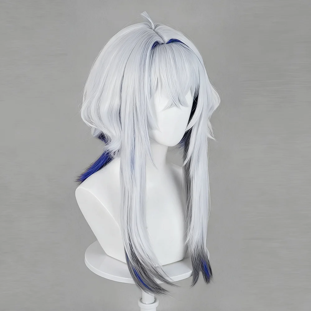 Jeu Wuthering Waves GALBRENR Cosplay perruque femmes blanc bleu dégradé cheveux résistant à la chaleur synthétique perruque Halloween accessoire