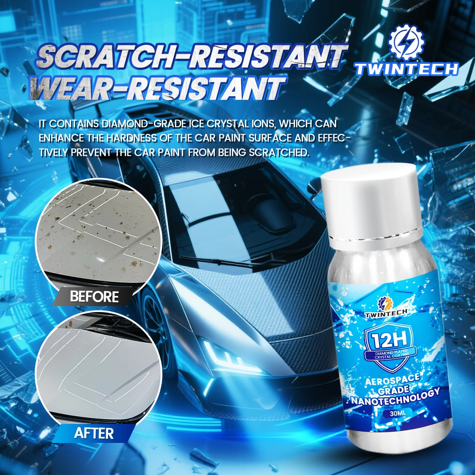 

Комплект керамического покрытия TWINTECH 12H — нанокерамическое покрытие премиум-класса для автомобилей и мотоциклов