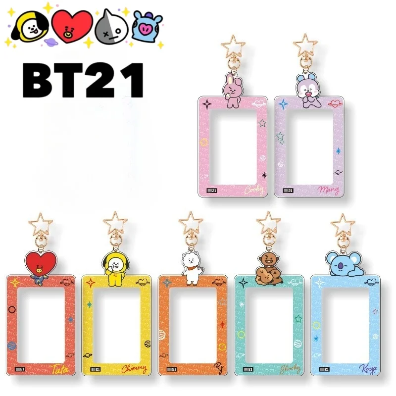 

Креативные товары серии BT21 с милым и очаровательным мультяшным принтом, новая модная декоративная подвеска, акриловый брелок-держатель для карт.
