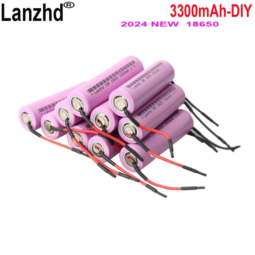 

20Pcs NEW 3.7V Battery 18650 Nickel Lithium Li Ion 3300mAh 17A Batteries For DIY 24V 36V 48V Scooter Battery pack welding