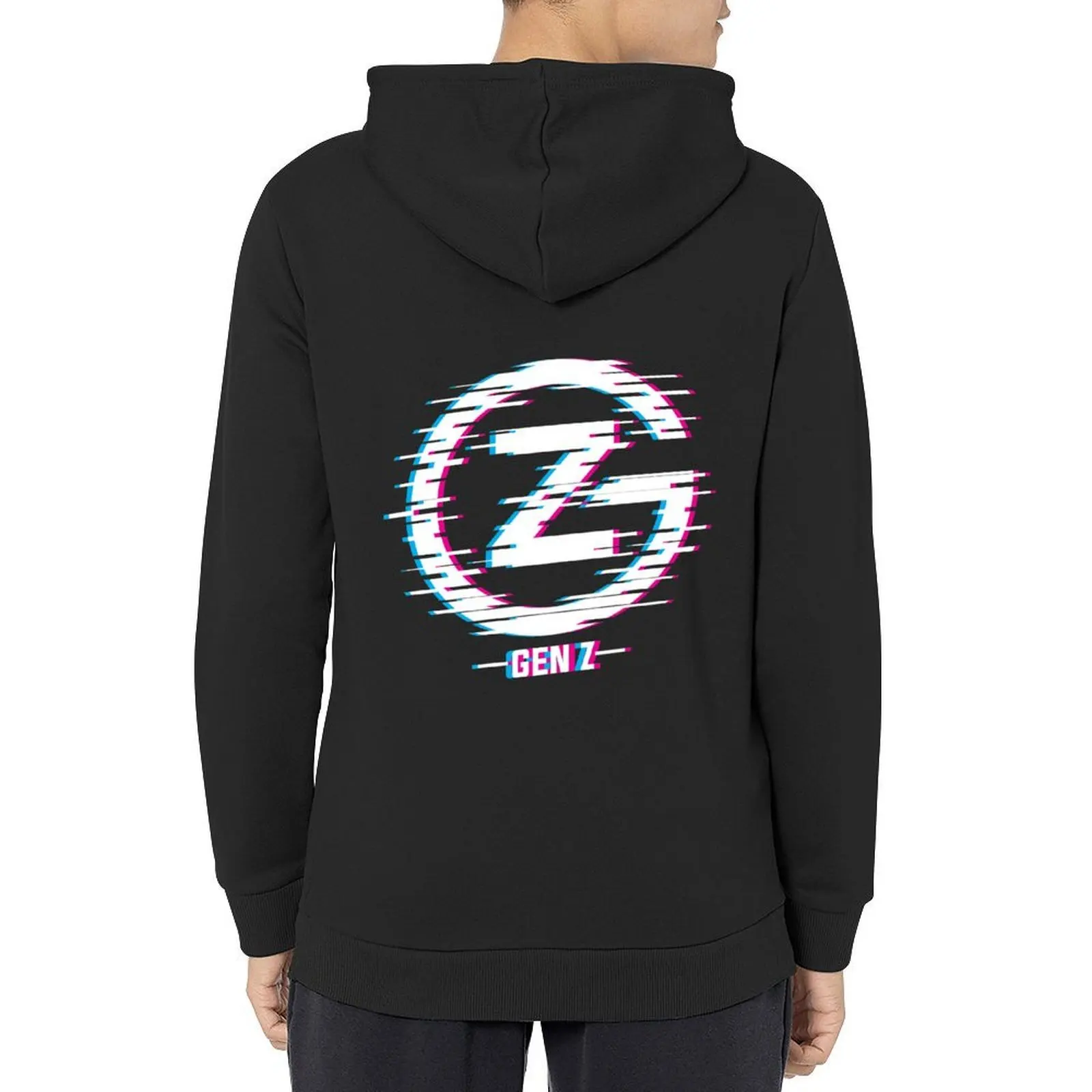 

Gen Z glitch logo Hoodie mens clothes fashion men men's sweat-shirt men's sweat-shirt set men's oversize hoodie