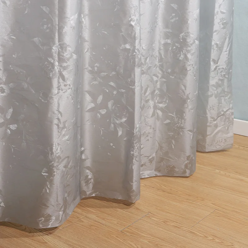 Shower Curtains Flower Embossed Grey Shower Curtain Postal Style Wet Separation PEVA Luxury Dark Dry Waterproof for Toilet 180cm