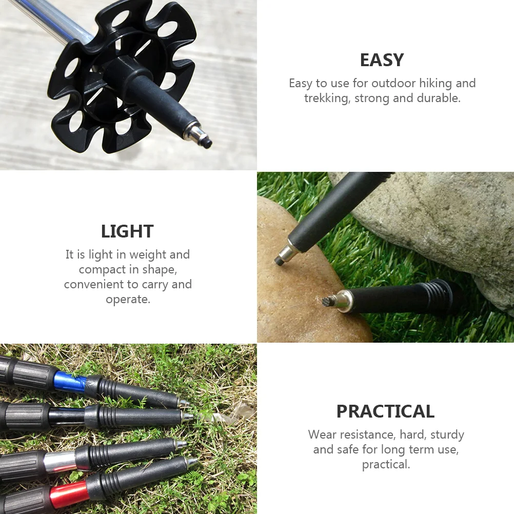 8 Pcs Trekking Pole Head Outdoor Terrain Accessories Trustworthy Tips Climbing Rod Tungsten Steel Protector Sticks Carbon Parts