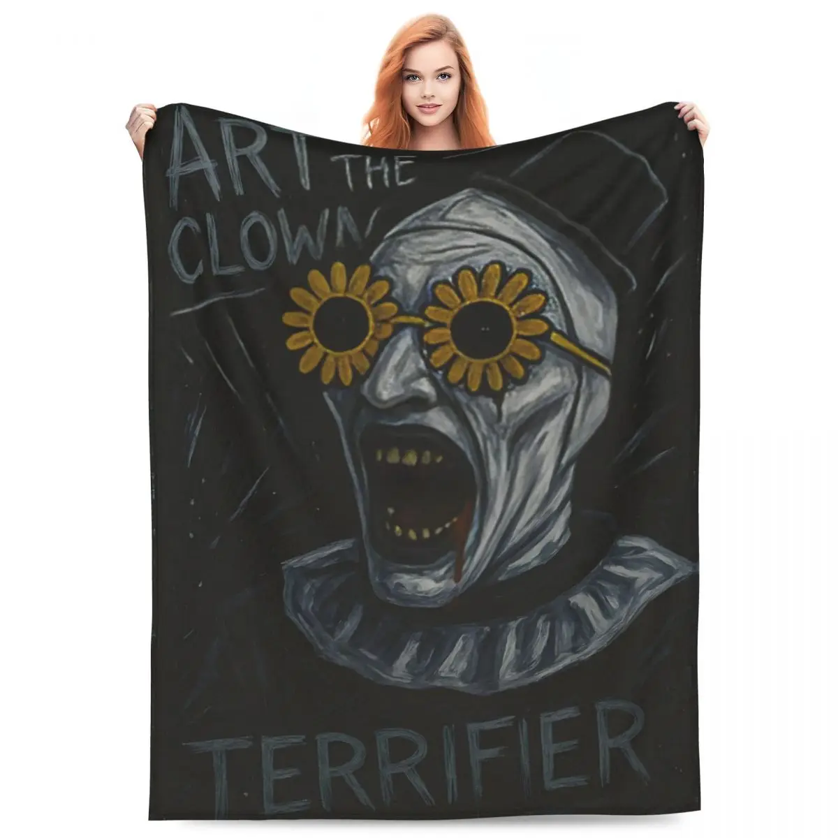 Custom T-Terrifiers Horror Movie Blanket 3D Print Soft Flannel Fleece Warm Throw Blankets for Office Bed Sofa Quilt
