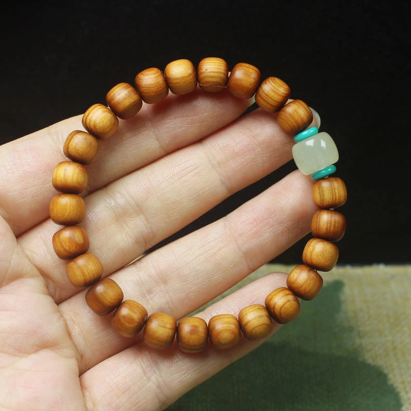 

Bamboo wood high-oil content traditional 8mm Buddhist bead simple Chinese style unisex bracelet prayer beads jewe