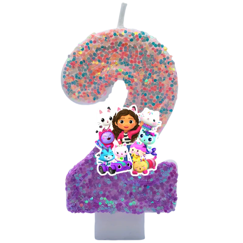 Cute Gabbys Dollhouse Number 0-9 Anime 3D Candle Children's Birthday Party Birthday Cake Candles Baby Shower Party Gifts
