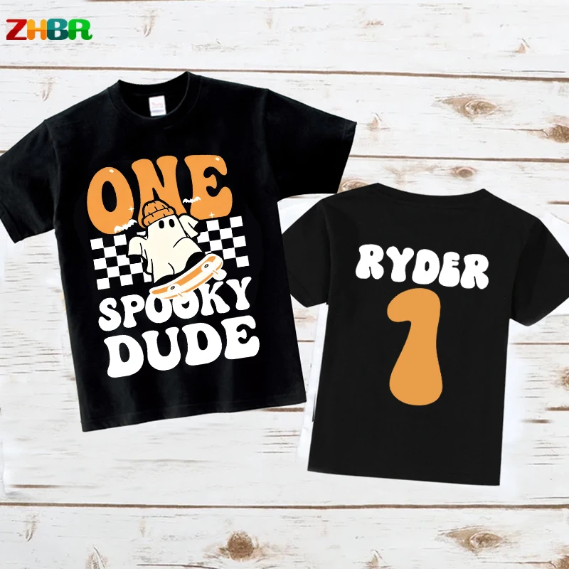 Halloween 1st Birthday Bodysuit Shirt Boy One Spooky Dude Birthday Outfit Matching Family Halloween Party Outfit Baby Onesies