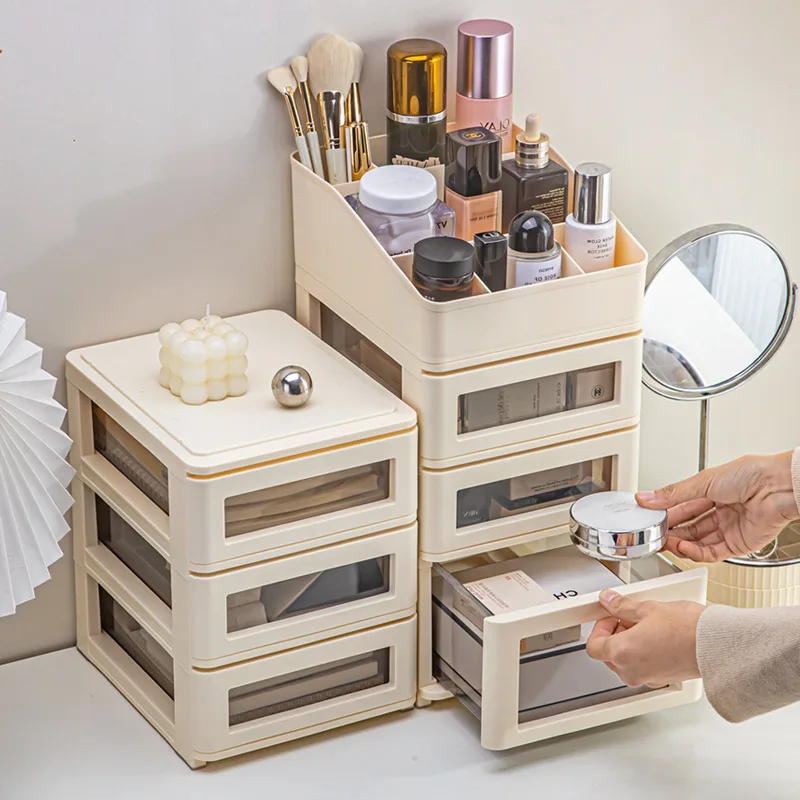 

Cosmetic storage box multi-layer drawer desktop storage box dormitory grid tidying box office stationery storage box