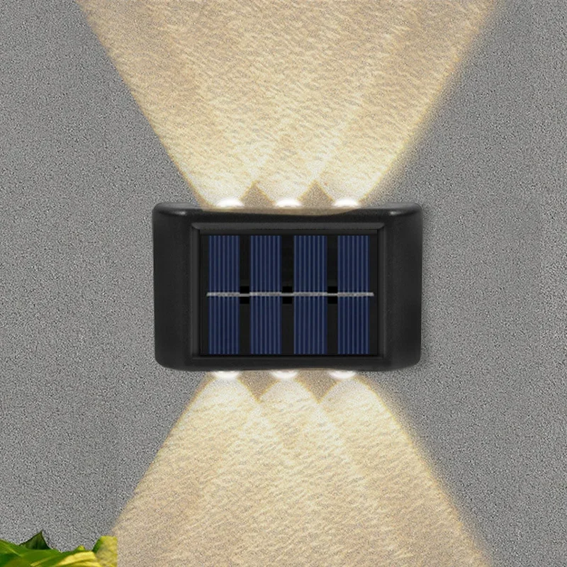 Solar Lights Outdoor, 6LEDs Waterproof  Wall Lamp, Up And Down Light Control,Atmosphere Lighting for Garden Street Balcony Decor