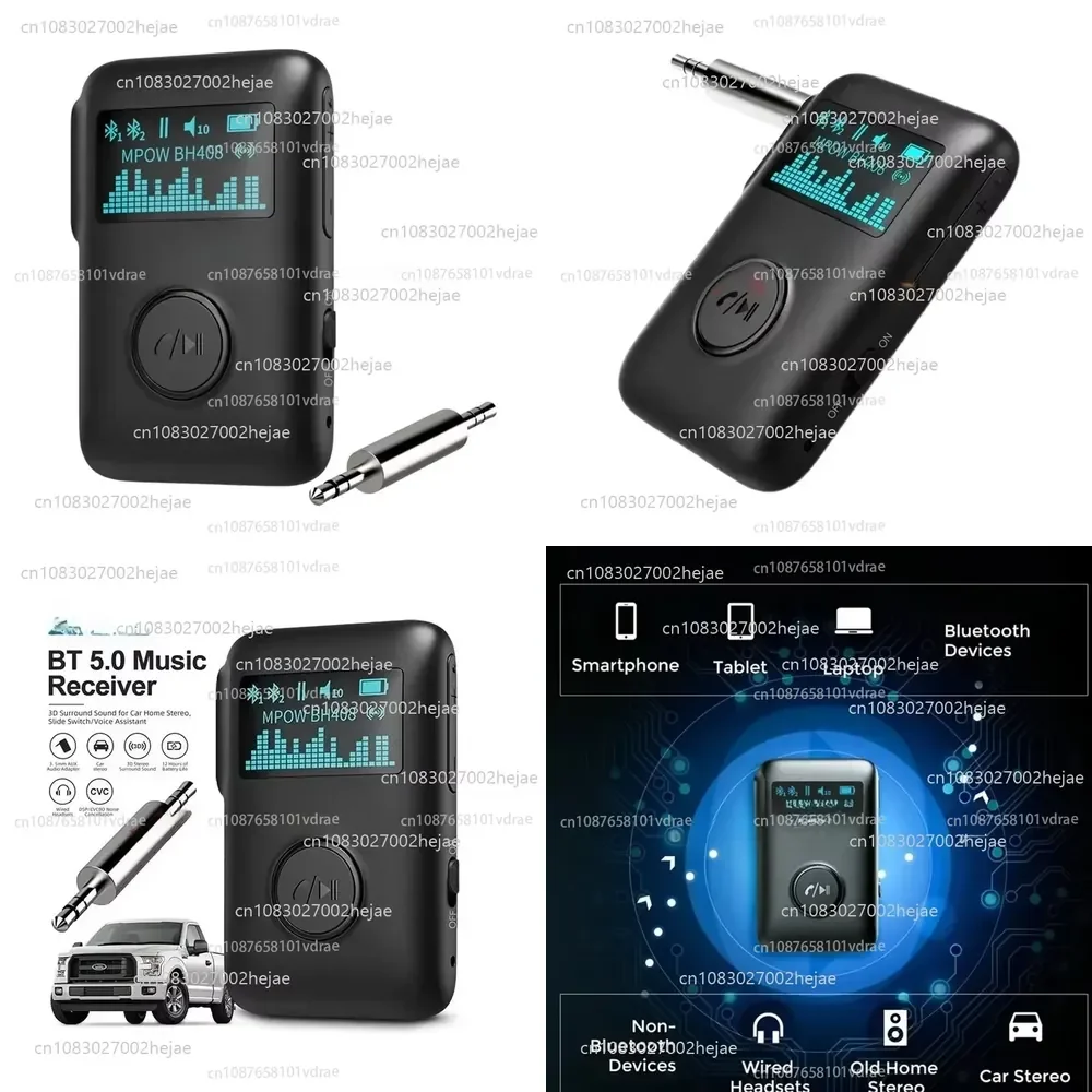 Bluetooth receiver Mpow car aux audio wired to wireless, Qualcomm QCC3003 chip, music 3D surround sound