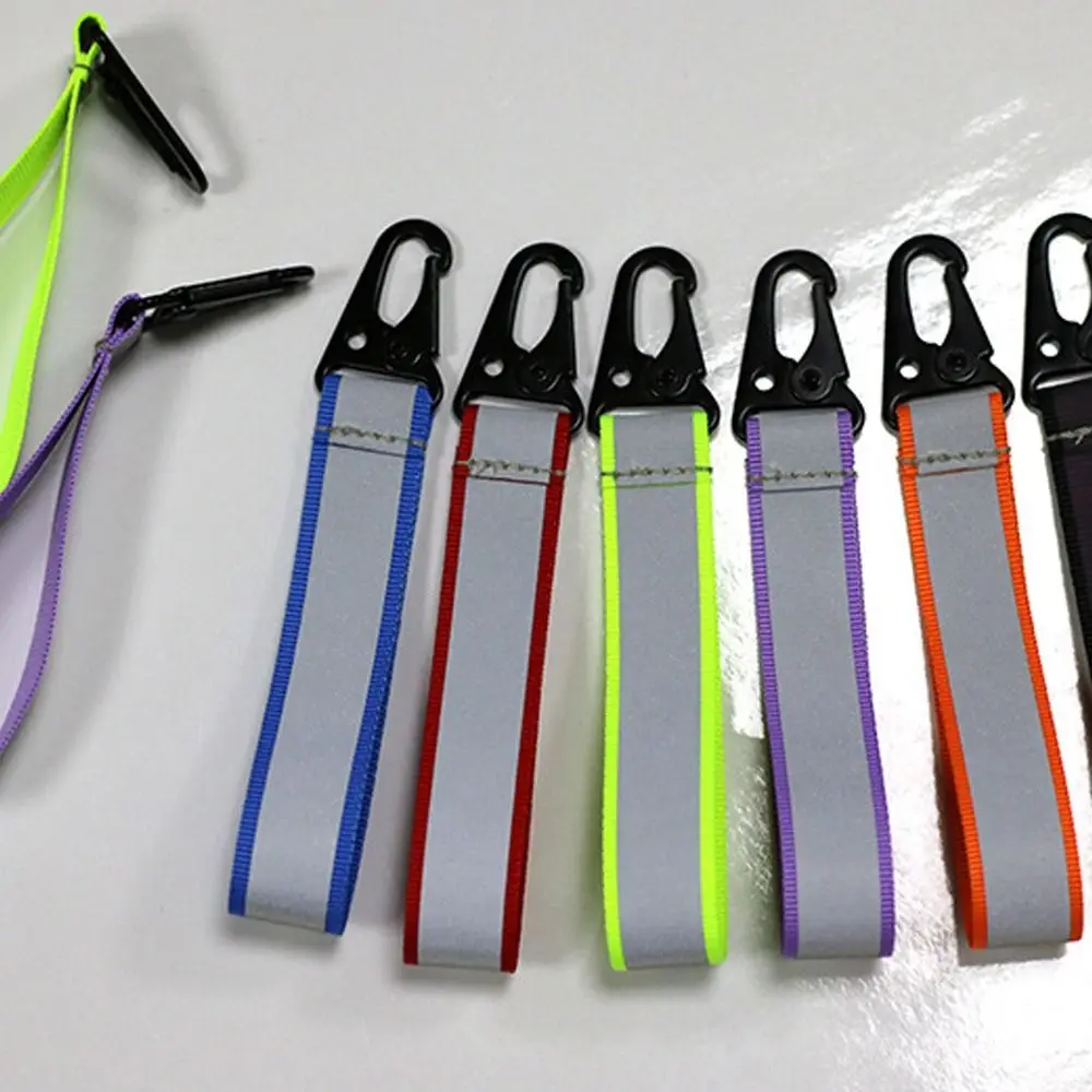 2pcs Outdoor Reflective Keychains High Visibility Safety Reflective Keychain Pendant Webbing Material For Bag Strap Pendant