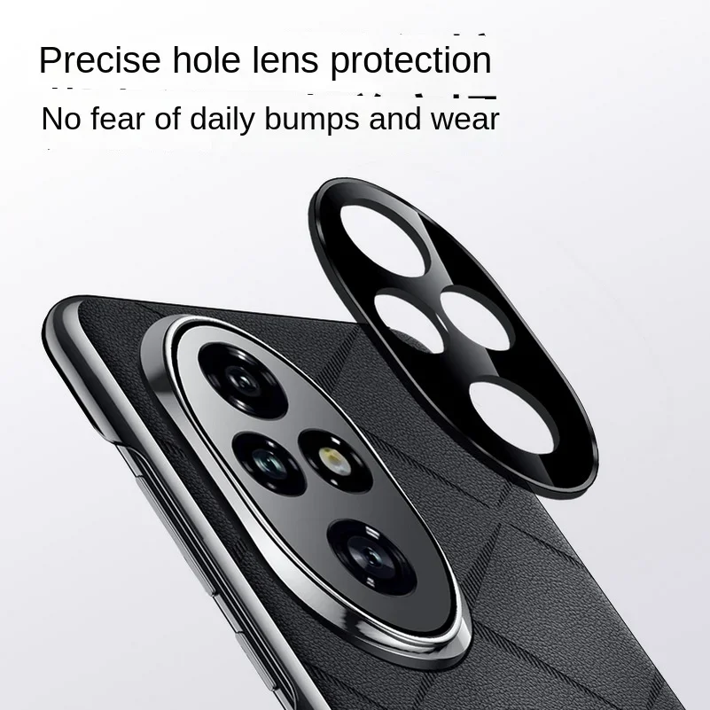 Luxury Plain Leather + Camera Lens Protection Case For Honor 200 Pro Honor200 Honor 100 Pro Hard Slim Good Texture Cover