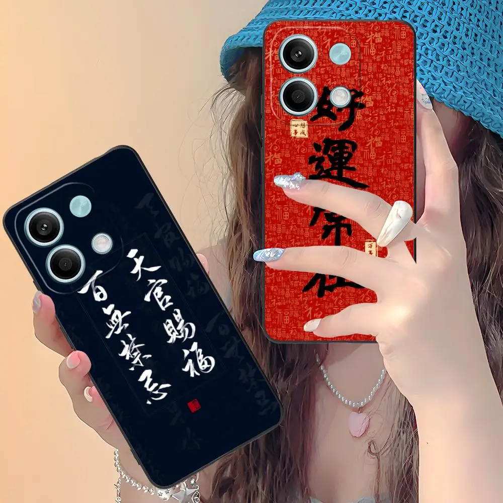 الصينية محظوظ الغنية قضية الهاتف المحمول ل Xiaomi Redmi 15 14 13 12 A5 3 2 1 C زائد 4G 5G غطاء الطباعة الملونة غطاء جميل