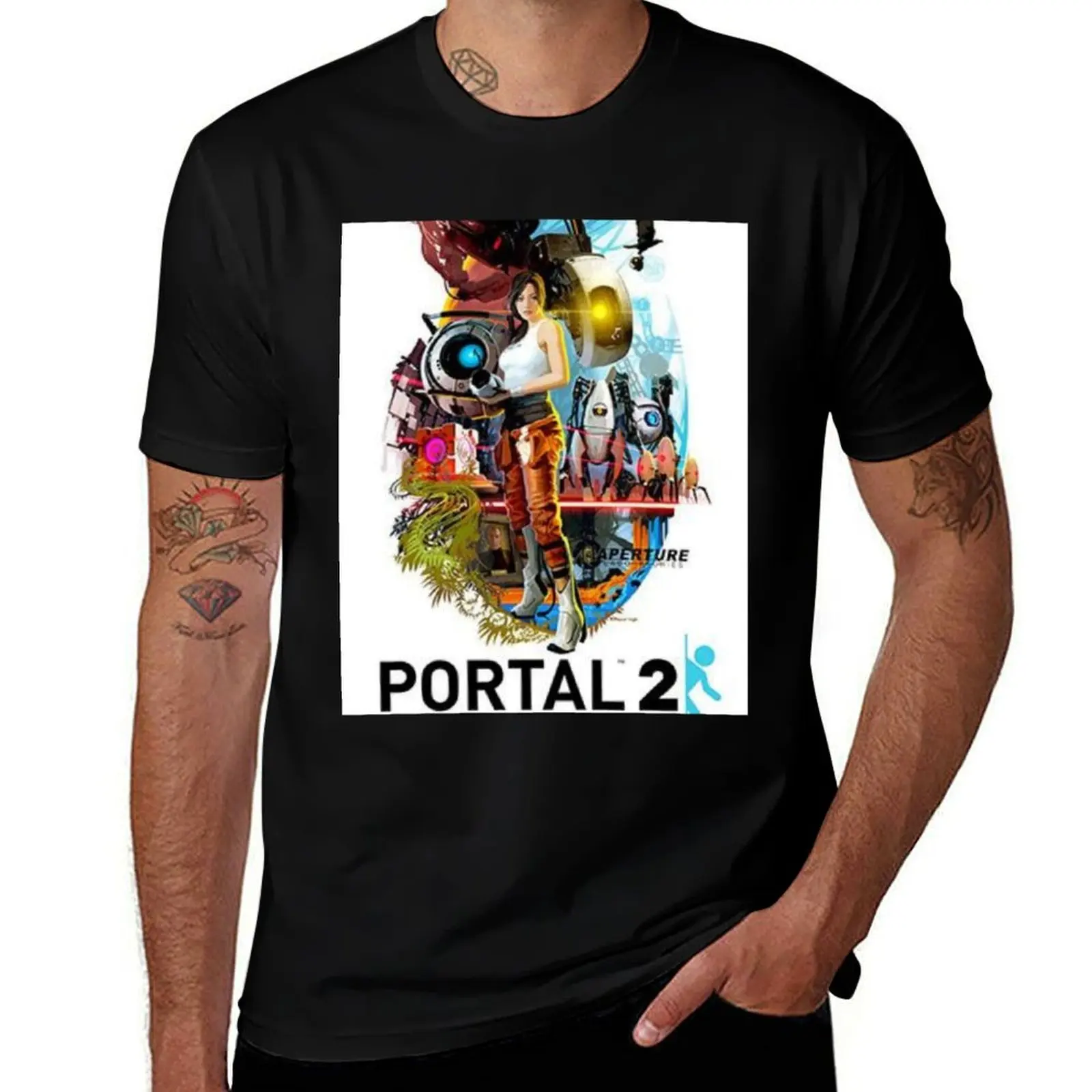 Portal 2 Poster T-Shirt Summer Holiday Casual Tee