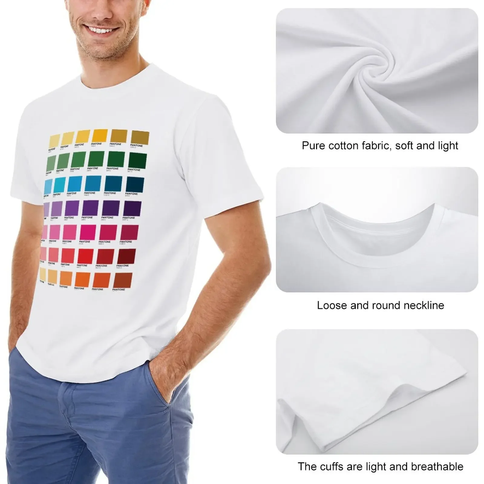 Shades of Pantone Colors T-Shirt vintage anime shirt vintage t shirts shirts graphic tee oversized slim fit t shirts for men