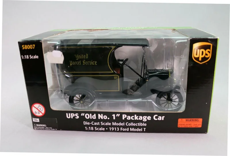 New Diecast 1:18 Scale 1913 Model T Old No.1 Package Car Truck Models Collectible