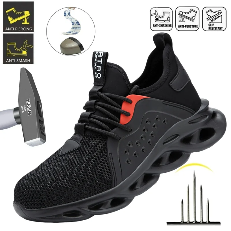 

Air Cushion Sports Shoes Work Boots Puncture-Proof Safety Shoes Men Steel Toe Shoes Security Protective Shoes Tactical Boots