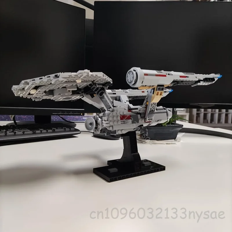 جديد USS Enterprise NCC-1701 MOC نموذج سفينة الفضاء اللبنات DIYAssembly ميدي مقياس سلاح حرب الفضاء الخيال العلمي لعبة الطوب هدية #5