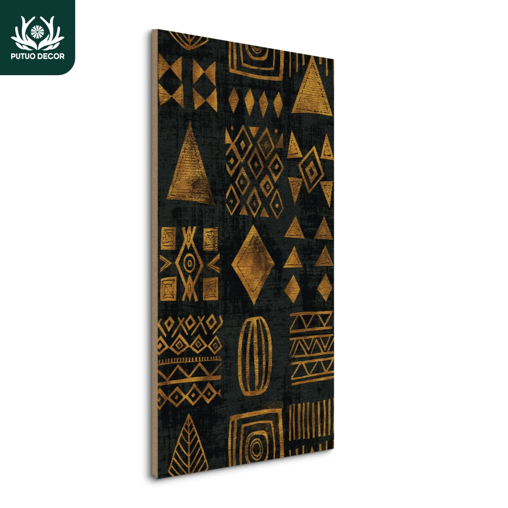 

Putuo Decor 1pc Wooden Sign Decorative Painting, Wall Decoration for Home Living Room, African Style, Geometric Figure Element